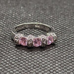 Sterling size 5 ring with pink cz